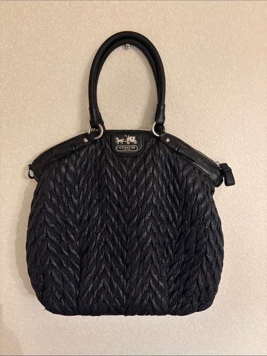 Coach Handbags - Coach 70th Anniversary Black Quilted Purse with turquoise lining